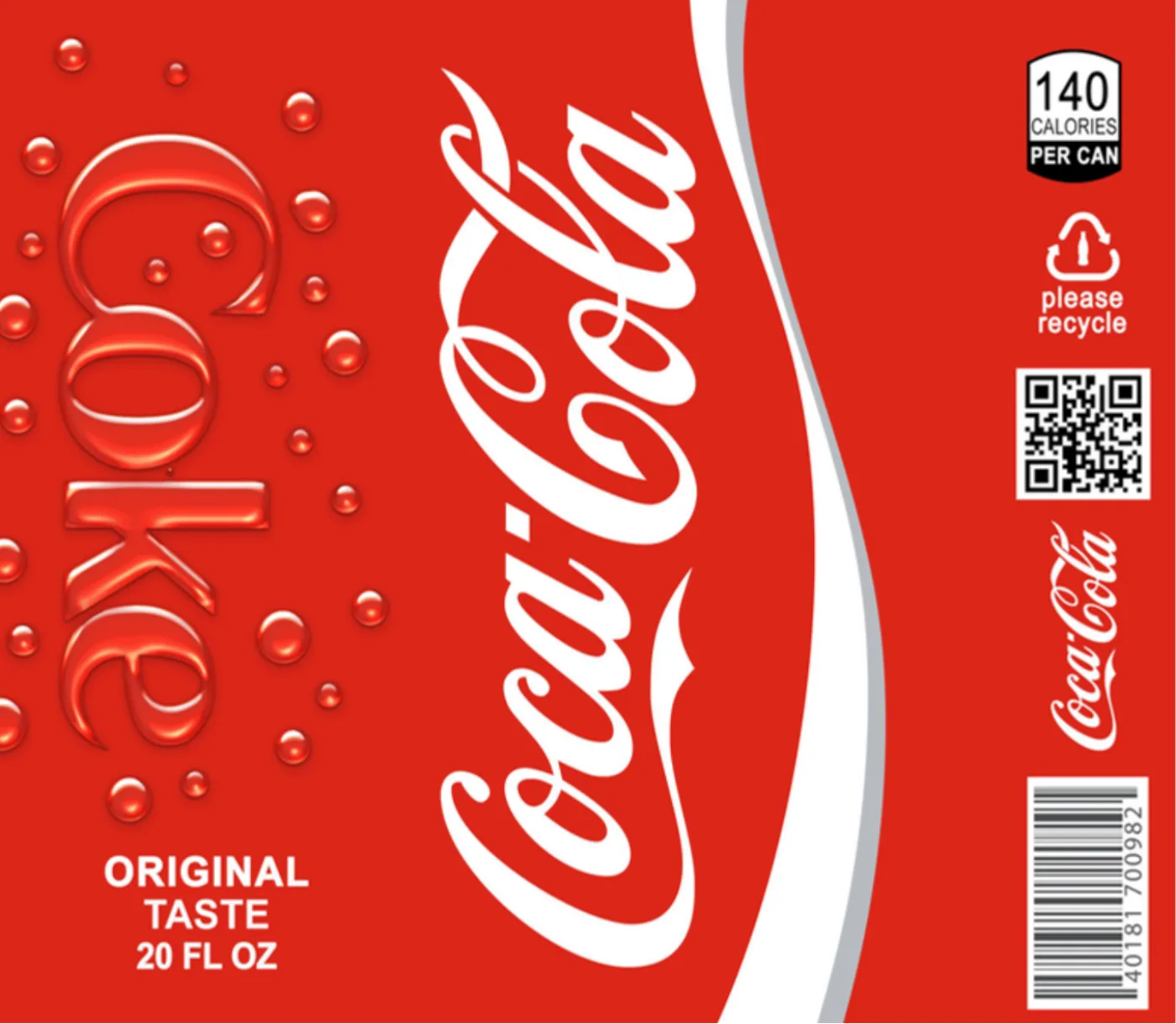 Full-wrap print styled as a classic red cola drinks label