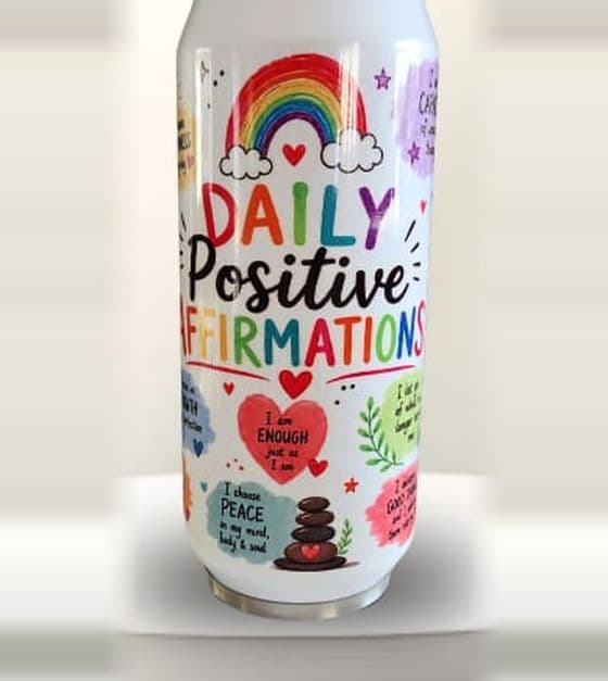 Daily Positive Affirmations, 400ml stainless steel tumbler