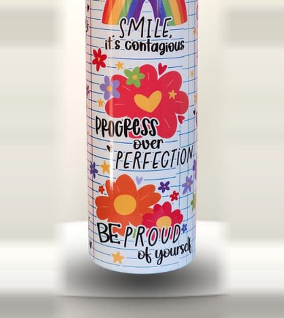 Progress Over Perfection, 600ml stainless steel tumbler